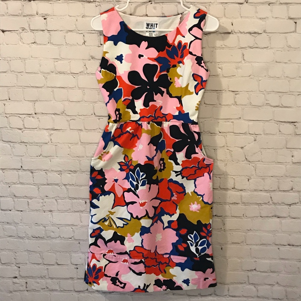WHIT TWO ANTHROPOLOGIE Floral Dress Size 4 in GUC